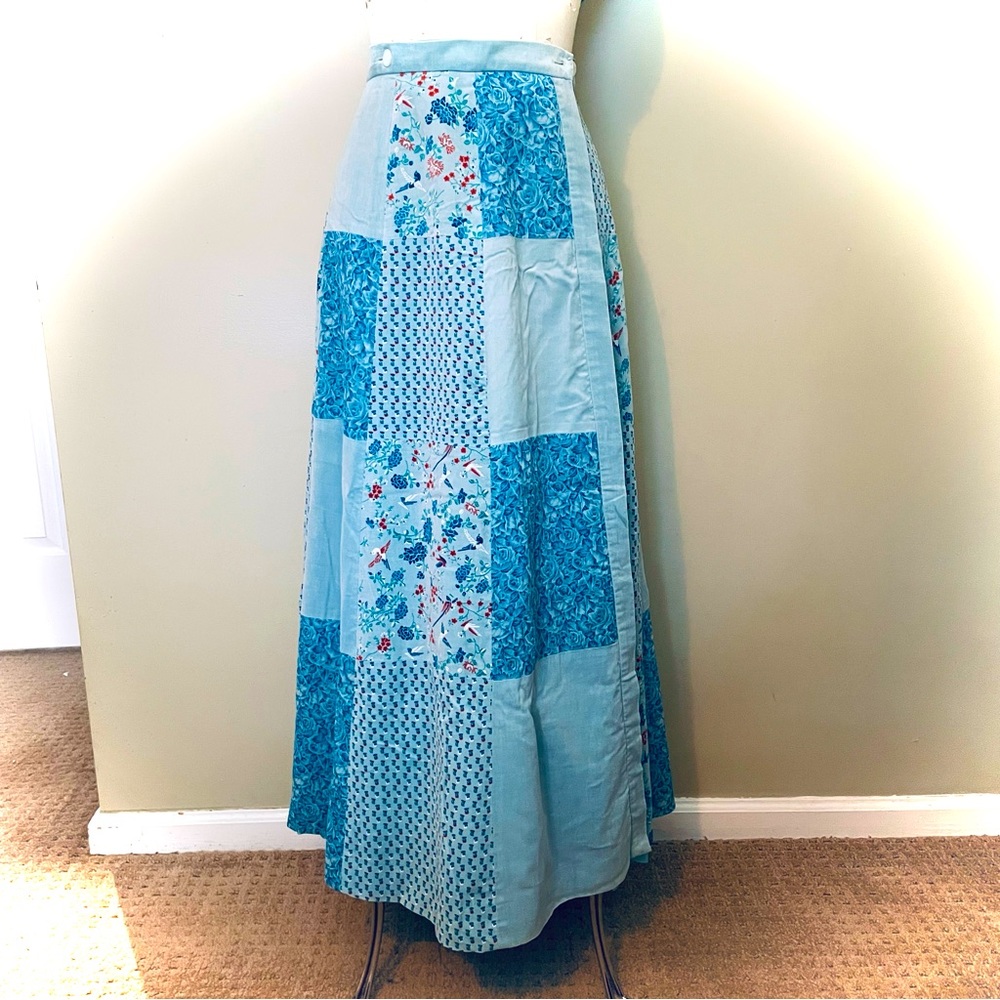 Vintage Velvet Festival Retro Wrap maxi skirt POL Free People Gypsy Fairycore